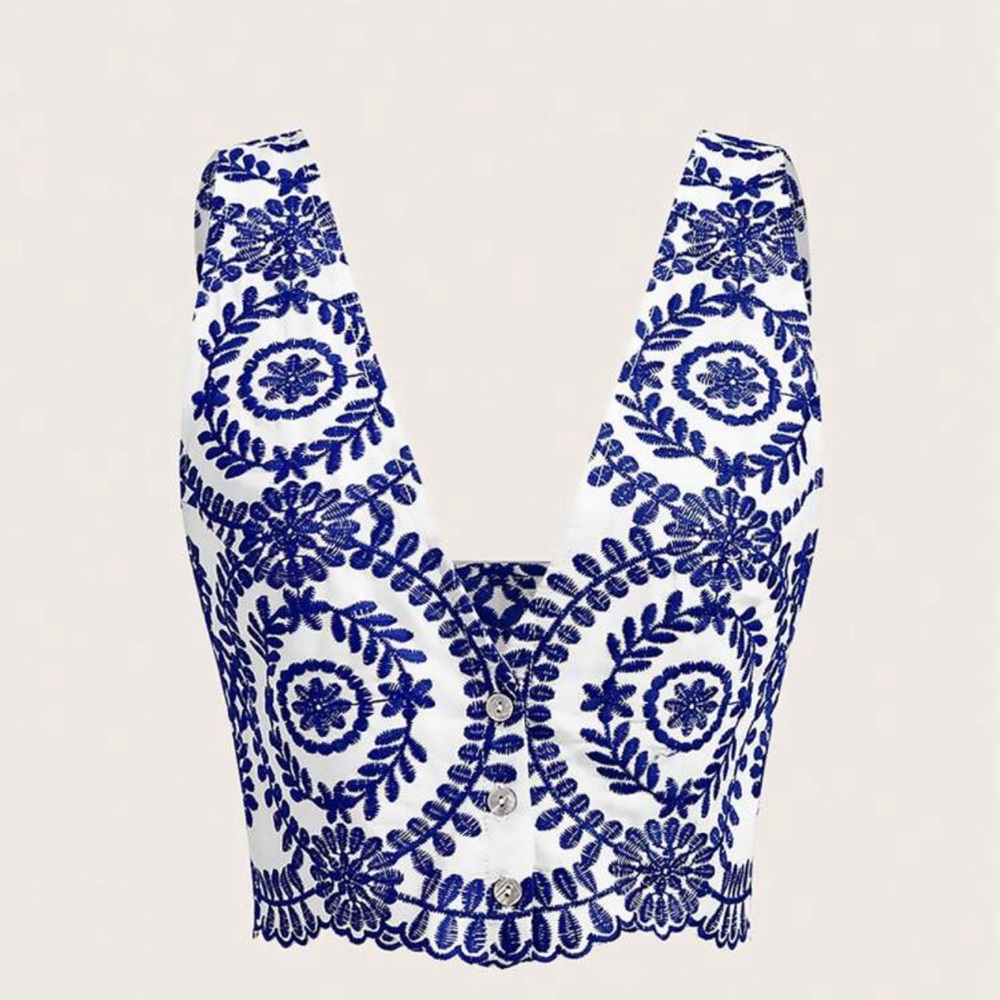 Embroidered Floral Top